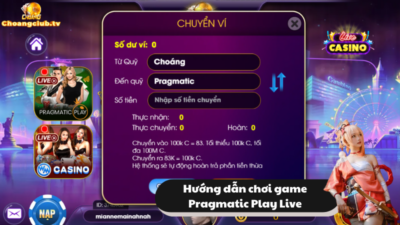 Chia sẻ các bước hướng dẫn chơi game Pragmatic Play Live tại Choáng Club