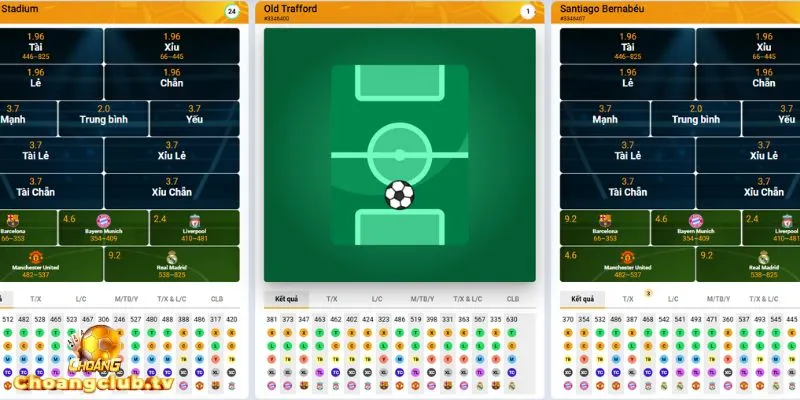Giao diện mới mẻ với nhiều sân cỏ 3D độc lạ