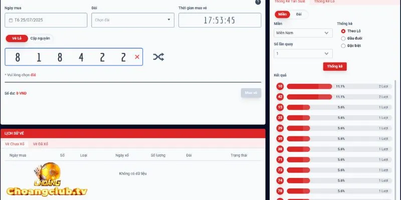 Giao diện xổ số 3 miền rõ ràng, dễ chọn đài và nhập số