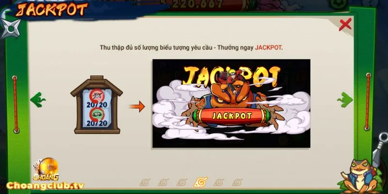 Thu thập đủ biểu tượng để mở cảnh Naruto cưỡi cóc