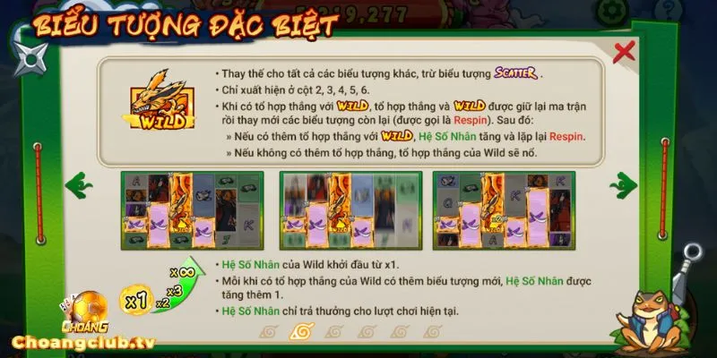 Wild cộng dồn hệ số thưởng nếu có combo thắng